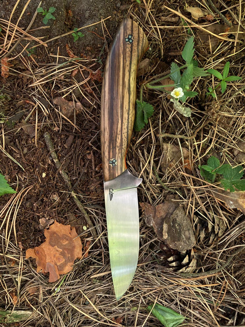 Dusk Hunter — Zebrano, G10 & Glow Mosaic Pin